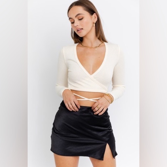 Vanilla Long Sleeve Wrap Top - Picture 1 of 14